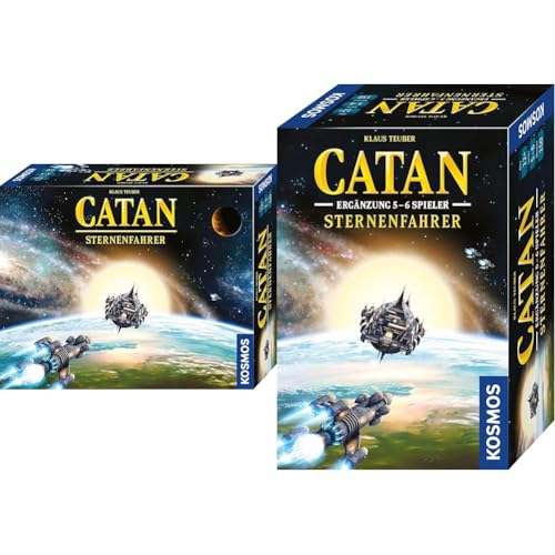 KOSMOS Bundle aus Catan - Sternenfahrer und Sternenfahrer Ergänzung für 5-6 Personen, Gesellschaftsspiel für 3-6 Personen ab 12 Jahre, eigenständiges Brettspiel zum Klassiker Catan, Strategiespiel von KOSMOS