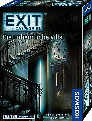 KOSMOS 694036 EXIT - Das Spiel - Die unheimliche Villa, Level: Fortgeschrittene, Escape Room Spiel, EXIT Game für 1-4 Spieler ab 12 Jahre, EIN einmaliges Gesellschaftsspiel von Kosmos