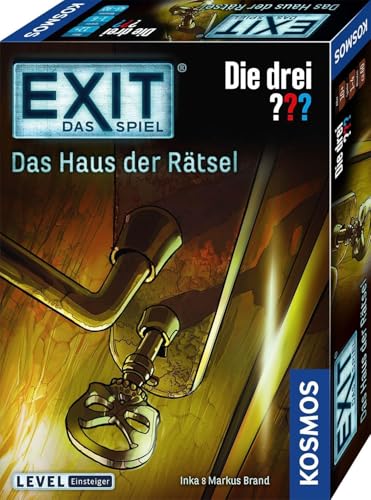 KOSMOS 694043 EXIT - Das Spiel - Das Haus der Rätsel - Die DREI???, Level: Einsteiger, Escape Room Spiel, Die DREI Fragezeichen, EXIT Game für 1-4 Spieler ab 10 Jahre von KOSMOS