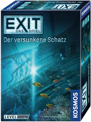 KOSMOS 694050 EXIT - Das Spiel - Der versunkene Schatz, Level: Einsteiger, Escape Room Spiel, EXIT Game für 1 bis 4 Spieler ab 10 Jahre, EIN einmaliges Gesellschaftsspiel von KOSMOS