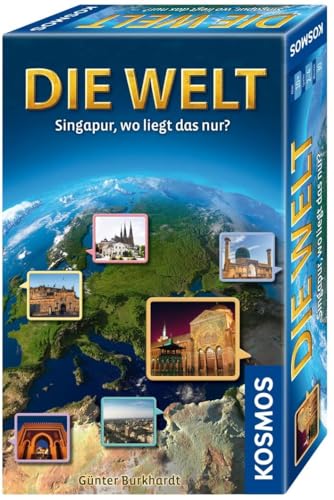 KOSMOS 711184 Die Welt, Das Mitbringspiel für 2-4 Personen ab 10 Jahre, Weltreise Spiel, Europa Spiel, Reise um die Welt, Reisespiel von Kosmos