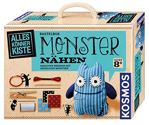 Kosmos 604080 AllesKönnerKiste Monster nähen für Anfänger, DIY Bastelset für Kinder ab 8 Jahren, Kindergeburtstag, Nähset Kinder, Nähen Kinder von Kosmos