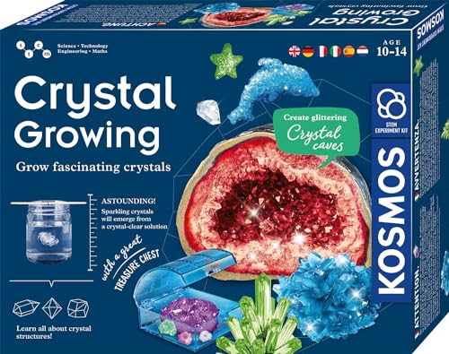 Kosmos 616854 Crystal Growing - Kristalle züchten Experimentier Set für Kinder mit mehrsprachiger Anleitung (DE, EN, FR, IT, ES, NL) von Kosmos