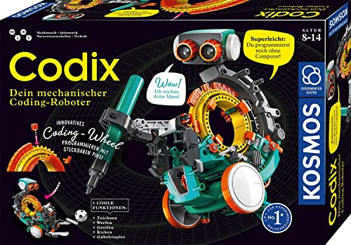 Kosmos 620646 Codix - Dein Mechanischer Coding Roboter, Spielerisch Programmieren Lernen, Roboter-Spielzeug, Experimentierkasten Für Kinder Ab 8-12 Jahre von Kosmos