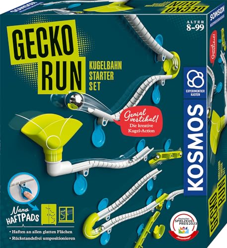 Kosmos 620950 Gecko Run, Starter Set, Erweiterbare Kugelbahn für Kinder, Vertikale Kugelbahn, Murmelbahn, Lernspielzeug und Konstruktionsspielzeug ab 8 Jahren von Kosmos