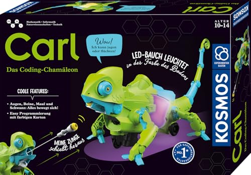 Kosmos 621391 Carl - Das Coding-Chamäleon, Roboter-Chamäleon mit Farbwechsel-Effekt, Codieren für Kinder, Experimentierkasten ab 10 Jahre Kosmos 621391 Carl - Das Coding-Chamäleon, Roboter-Chamäleon mit Farbwechsel-Effekt, Codieren für Kinder, Experimentierkasten ab 10 Jahre von Kosmos