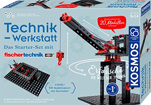 Kosmos 628208 - Technik-Werkstatt, 20 Technik-Modelle mit fischertechnik, Erforsche die Welt der Technik, Konstruieren, experimentieren, Physik verstehen, Experimentierkasten für Kinder ab 8 bis 14 von Kosmos