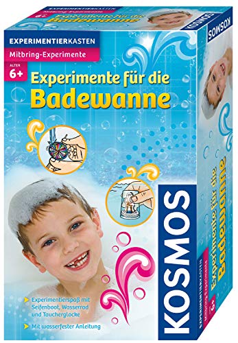 Kosmos 657130 Experimente für die Badewanne, Experimentierspaß mit Seifenboot, Wasserrad und Taucherglocke, Experimentierset für Kinder, Badewannen-Spielzeug für Mädchen und Jungen ab 6 Jahre von Kosmos