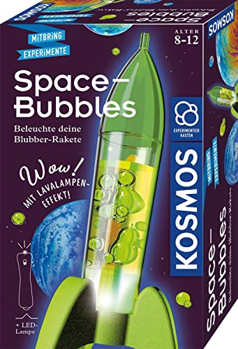 KOSMOS 657789 Space Bubbles, Mini Raketen-Lavalampe selbst Machen, Experimentierset für Kinder ab 8 Jahre, Mitbringexperiment, Mitbringsel und Aktivität für den Kindergeburtstag von Kosmos