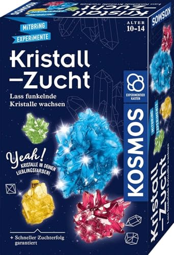 KOSMOS 657840 Kristall-Zucht Experimentierset, Kristalle in deinen Lieblingsfarben, schneller Zuchterfolg, für Kinder ab 10 Jahren, Mitbringsel, Geschenk von Kosmos