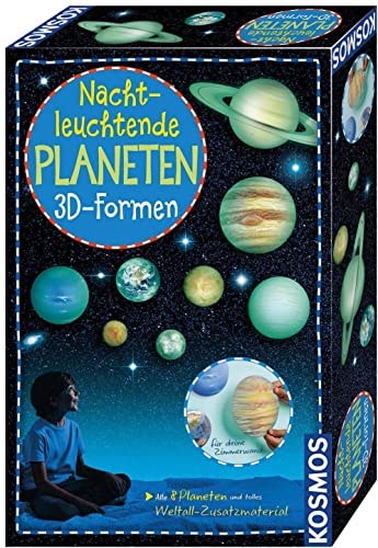 Kosmos 678012 Nachtleuchtende Planeten, 3D Formen, Wandsticker für das Kinderzimmer, Experimentierset von Kosmos