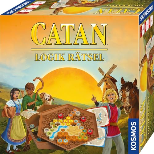 KOSMOS 682293 Catan - Logik Rätsel, Knobel - Spiel in der Welt von Catan, 40 Aufgaben, Brain Teaser ab 8 Jahre für 1 Person, logisches Denken, Siedler von Catan von Kosmos