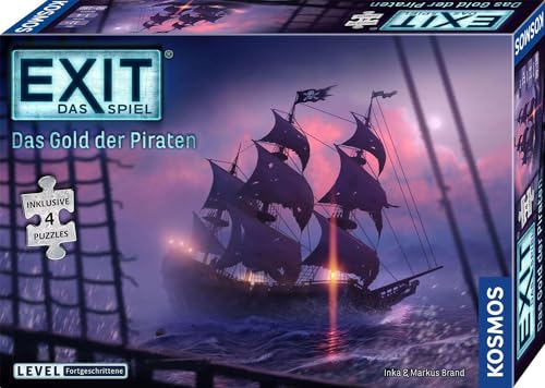 KOSMOS 683108 EXIT® - Das Spiel + Puzzle - Das Gold der Piraten, Level: Fortgeschrittene, Escape Room Spiel mit Puzzle, EXIT Game für 1-4 Personen ab 12 Jahre, einmaliges Gesellschaftsspiel von Kosmos