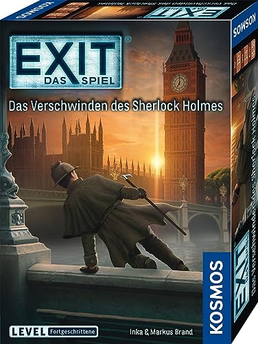 KOSMOS 683269 EXIT - Das Spiel - Das Verschwinden des Sherlock Holmes, Level: Fortgeschrittene, Escape Room Spiel, EXIT Game Für 1-4 Spieler Ab 12 Jahre, EIN Einmaliges Gesellschaftsspiel von KOSMOS