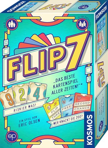 Kosmos 685430 Flip 7, deutsche Ausgabe, Kartenspiel mit schnellem und einfachen Black Jack Prinzip, für 3-18 Personen ab 8 Jahren, Spiel für große Gruppen, nominiert zum Spiel des Jahres 2025 Kosmos 685430 Flip 7, deutsche Ausgabe, Kartenspiel mit schnellem und einfachen Black Jack Prinzip, für 3-18 Personen ab 8 Jahren, Spiel für große Gruppen, nominiert zum Spiel des Jahres 2025 von Kosmos
