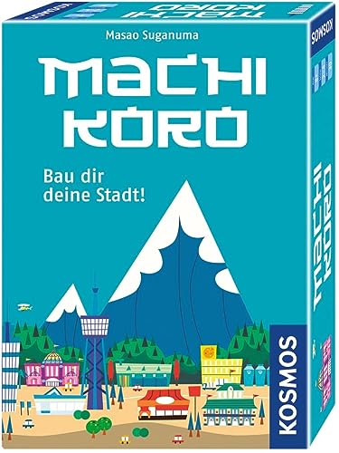 KOSMOS 692322 Machi Koro - BAU dir Deine Stadt! Schneller Aufbau - viel Spielspaß, kompaktes Spiel mit Karten und Würfeln, für 2 bis 4 Personen, ab 8 Jahre, Gesellschaftsspiel von KOSMOS