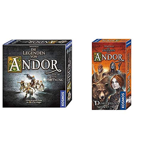 Kosmos 692803 - Die Legenden von Andor - Teil III Die letzte Hoffnung, Fantasy-Brettspiel ab 10 Jahre & Die Legenden von Andor - Dunkle Helden, Ergänzung für 5-6 Spieler von Kosmos