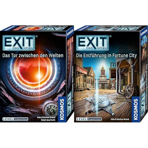 Kosmos 695231 EXIT Das Tor zwischen den Welten, Level: Fortgeschrittene,EIN einmaliges Gesellschaftsspiel + 680497 EXIT - Das Spiel - Die Entführung In Fortune City, Level: Fortgeschrittene von Kosmos