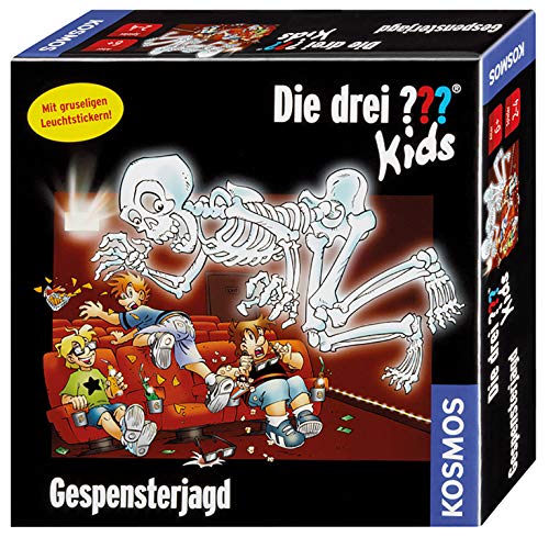 Die drei ??? Kids von KOSMOS Gespensterjagd, kooperatives Memo-Spiel für 2-4 Spieler ab 6 Jahren, Kinderspiel mit coolen Leuchtstickern, Brettspiel für die ganze Familie von Die drei