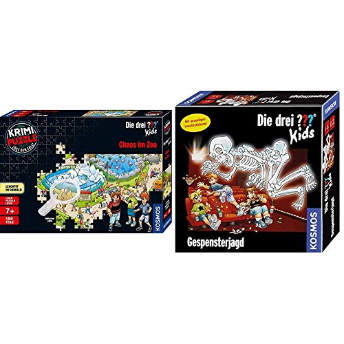 Kosmos 697990 - Krimi Puzzle: Die DREI ??? Kids - Chaos im Zoo, Leuchtet im Dunkeln. 150 Teile, inkl. kleine Lupe, Lesen - Puzzeln - Rätsel lösen& Spiele 697686 - Die DREI ??? Kids - Gespensterjagd Kosmos 697990 - Krimi Puzzle: Die DREI ??? Kids - Chaos im Zoo, Leuchtet im Dunkeln. 150 Teile, inkl. kleine Lupe, Lesen - Puzzeln - Rätsel lösen& Spiele 697686 - Die DREI ??? Kids - Gespensterjagd von Kosmos