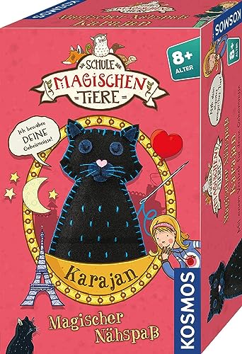 KOSMOS 698942 Die Schule der magischen Tiere - Magischer Nähspaß: Karajan, Nähset für Anfänger und Kinder ab 8 Jahren, enthält Filzstoff, Nadel, Stickgarn und Füllmaterial, Bastelset für Kinder von Kosmos