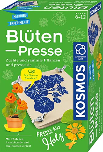 KOSMOS 658175 Blüten-Presse, Blumenpresse aus Holz, Blätterpresse für Kinder ab 6 Jahren, Blütenpresse, Pflanzenpresse, Bastel- und Geschenkidee von Kosmos