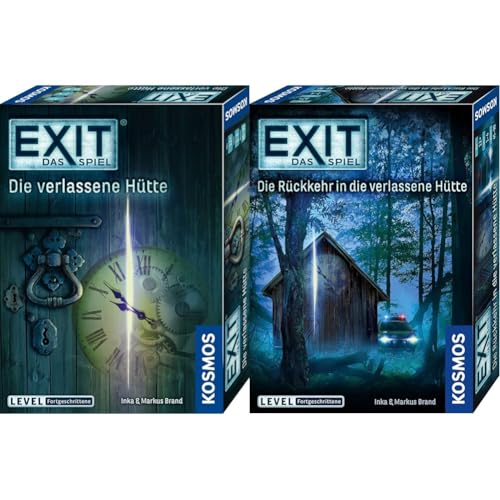 KOSMOS Bundle EXIT - Das Spiel: Die verlassene Hütte + Die Rückkehr in die verlassene Hütte, Level: Fortgeschrittene, Escape Room Spiel, EXIT Game für 1-4 Spieler ab 12 Jahre, Gesellschaftsspiel von KOSMOS