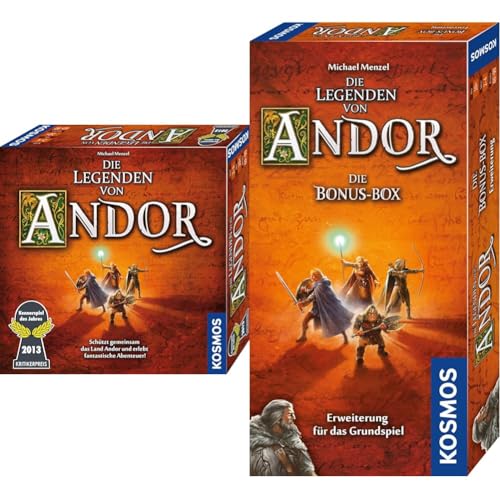 Bundle aus KOSMOS Die Legenden von Andor - Das Grundspiel Andor + Erweiterung Die Bonus-Box, Brettspiel für 2-4 Personen ab 10 Jahre, Kennerspiel des Jahres 2013, kooperatives Fantasy-Brettspiel ab 10 von Kosmos