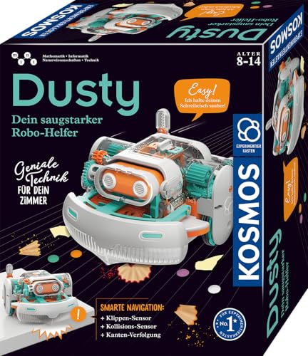 KOSMOS 621322 Dusty - Dein saugstarker Robo-Helfer, Staubsaugerroboter für Kinder, Experimentierkasten ab 8 Jahre von KOSMOS