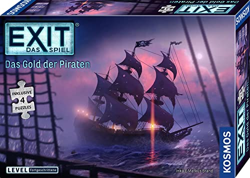 KOSMOS 683108 EXIT® - Das Spiel + Puzzle - Das Gold der Piraten, Level: Fortgeschrittene, Escape Room Spiel mit Puzzle, EXIT Game für 1-4 Personen ab 12 Jahre, einmaliges Gesellschaftsspiel von Kosmos