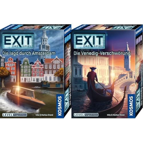 KOSMOS EXIT Spiele Set Fortgeschrittene Städte Editionen: Amsterdam + Venedig, Escape Room Spiel, EXIT Game für 1-4 Spieler ab 12 Jahre, EIN einmaliges Gesellschaftsspiel von KOSMOS