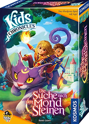 KOSMOS 683368 Kids Chronicles - Die Suche nach den Mondsteinen, Kooperatives Abenteuerspiel mit App-Anbindung, Familienspiel, Kinderspiel ab 7 Jahre, Brettspiel mit App, Interaktives Brettspiel von Kosmos