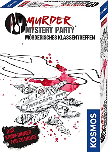 KOSMOS 695170 Murder Mystery Party - Mörderisches Klassentreffen, Das Krimi-Dinner für zu Hause, Komplett-Set für 8 Personen ab 16 Jahren, Partyspiel, unterhaltsames Gesellschaftsspiel von Kosmos