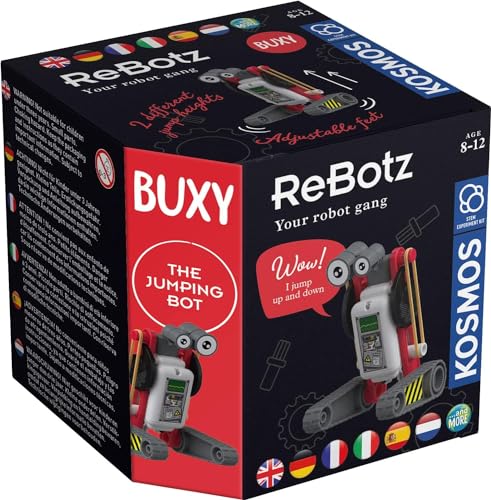 Kosmos 617042 ReBotz - Buxy The Jumping Bot, Mini-Roboter zum Bauen, Spielen und Sammeln für eine Robo-Gang, Roboter-Spielzeug, Experimentier-Set für Kinder ab 8-12 Jahre, Multisprache von Kosmos