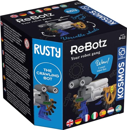 Kosmos 617059 ReBotz - Rusty The Crawling Bot, Mini-Roboter zum Bauen, Spielen und Sammeln für eine Robo-Gang, Roboter-Spielzeug, Experimentier-Set für Kinder ab 8-12 Jahre, Multisprache von Kosmos