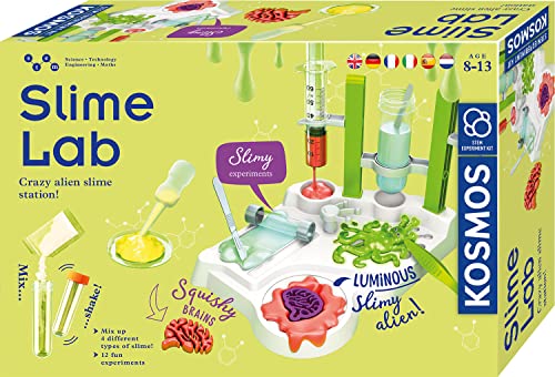 Kosmos 616878 Slime Lab Labor, Schleim selber Machen und erforschen Experimentier Set für Kinder mit mehrsprachiger Anleitung (DE, EN, FR, IT, ES, NL) von Kosmos