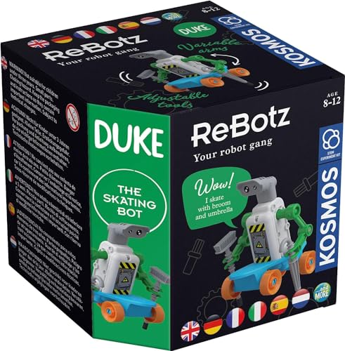 KOSMOS 617066 ReBotz - Duke The Skating Bot, Mini-Roboter zum Bauen, Spielen und Sammeln für eine Robo-Gang, Roboter-Spielzeug, Experimentier-Set für Kinder ab 8-12 Jahre von Kosmos