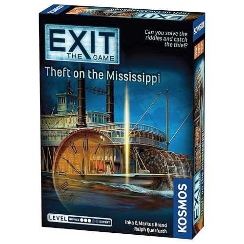 Thames & Kosmos - EXIT: Theft On The Mississippi - Level: 3/5 - Unique Escape Room Game - 1-4 Players - Puzzle Solving Strategy Board Games for Adults & Kids, Ages 12+ - 692873 von Thames & Kosmos