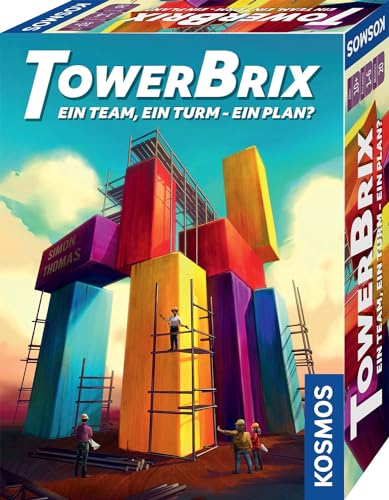 KOSMOS 684228 TowerBrix: EIN Team, EIN Turm - EIN Plan? kooperatives Geschicklichkeitsspiel, gemeinsam Bauen ohne Plan, Brettspiel für 1-6 Personen ab 10 Jahre von Kosmos