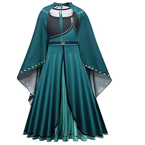 Kosplay Mädchen Kostüm Prinzessin Anna Kleid Mädchen Eiskönigin 2 Kostüm Geburtstag Weihnachten Halloween Karneval Cosplay Party Kostüme Kinder 3-12 Jahre von Kosplay