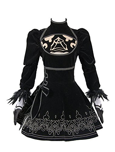 NieR:Automata 2B Uniform Dress Cosplay Kostüm Schwarz Damen XS von Kostor