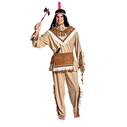 Kostümplanet® Indianer-Kostüm Herren Faschings-Kostüme Outfit Karneval Verkleidung Fasching Häuptling Erwachsene Männer Indianerkostüme Größe 56/58 von Kostümplanet