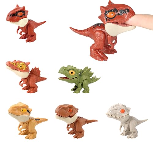 Kotkiddy 6pcs Dino Biss Finger, Dinosaurier Finger Spielzeug, Kleine Dinosaurier Figuren Set, Dinosaurier Spielzeug, Geeignet für Kinder, Jungen und Mädchen von Kotkiddy