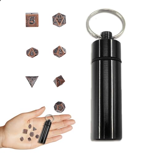 Kotkiddy Würfel Set, 7 Stück Dice Set Würfelset für MTG RPG D&D D20, D12, D10, D%, D8, D6, D4, Polyedrische Würfel Set DND Zubehör Geschenk Antique Copper von Kotkiddy