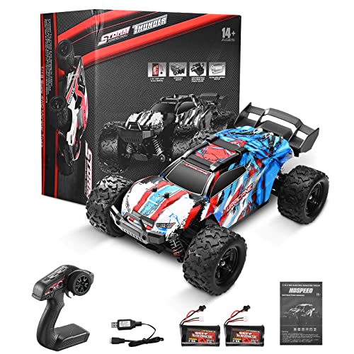 Kotsy Ferngesteuertes Auto 1:18 RC Car mit 2 Batterien 2,4 GHz RC Offroad 4WD High Speed 50km/h Monstertruck Fahrzeug Truck Rennwagen Buggy Crawler (Blau) von Kotsy