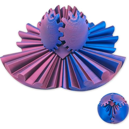 GearSphere - Das Steampunk-Wirbelwunder-Fidget, Zahnradball 3D-Gedruckter Zahnradball, Spin-Ball Oder Cube-Fidget-Spielzeug, Zahnradkugel, Stressball, Fidget-Ball, Angstlinderung (Purple&Blue) von Koufeil