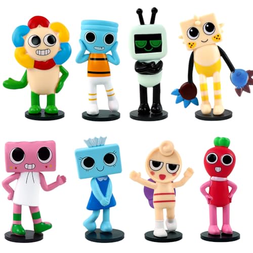 Kouipoie Dandy'S World Spielzeugfigur 8er Set Bunte Figuren für Kinder, Jungen & Mädchen im Alter von 3-10+, Sichere und Langlebige Spielzeuge, Dandy's World Fans (A) von Kouipoie