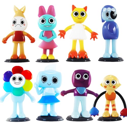 Kouipoie Dandy'S World Spielzeugfigur 8er Set Bunte Figuren für Kinder, Jungen & Mädchen im Alter von 3-10+, Sichere und Langlebige Spielzeuge, Dandy's World Fans (C) von Kouipoie