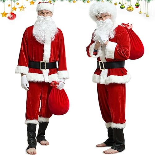 Kouric Weihnachtsmann Kostüm,Santa Claus Costume Nikolauskostüm Weihnachtsmann Anzug 3XL von Kouric