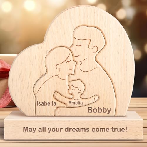 Personalisiertes Holzkunstpuzzle der Familie mit 1-8 Namen, benutzerdefinierte Familienname Skulptur Jigsaw, Tier Dekorativ Ornament Ideen für Weihnachten Jubiläum Muttervatertag Vatertag Personalisiertes Holzkunstpuzzle der Familie mit 1-8 Namen, benutzerdefinierte Familienname Skulptur Jigsaw, Tier Dekorativ Ornament Ideen für Weihnachten Jubiläum Muttervatertag Vatertag von Kowlone